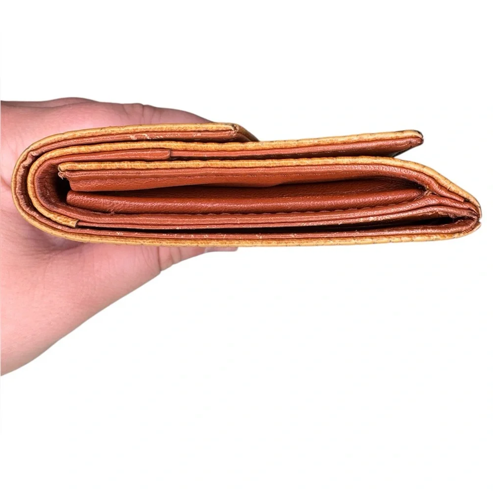 MCM Cognac Visetos Trifold Wallet